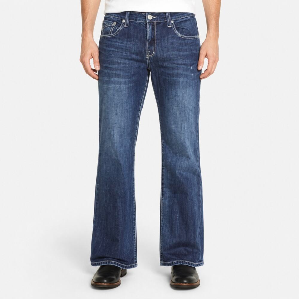 Rock & Republic Jeans Mens 38x30 Blue Bootcut Denim Cotton 5-Pockets Regular Fit